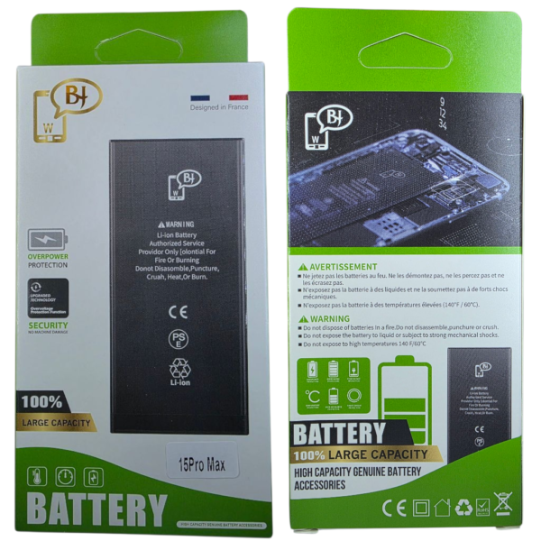 BATTERIE POUR IPHONE 15 PRO MAX -A3121-marque BJ WORLD-4422 mAh 100% GRANDE CAPACITÉ – Image 5