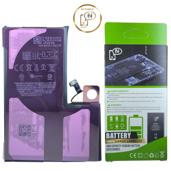 BATTERIE POUR IPHONE 15 PRO MAX -A3121-marque BJ WORLD-4422 mAh 100% GRANDE CAPACITÉ – Image 2