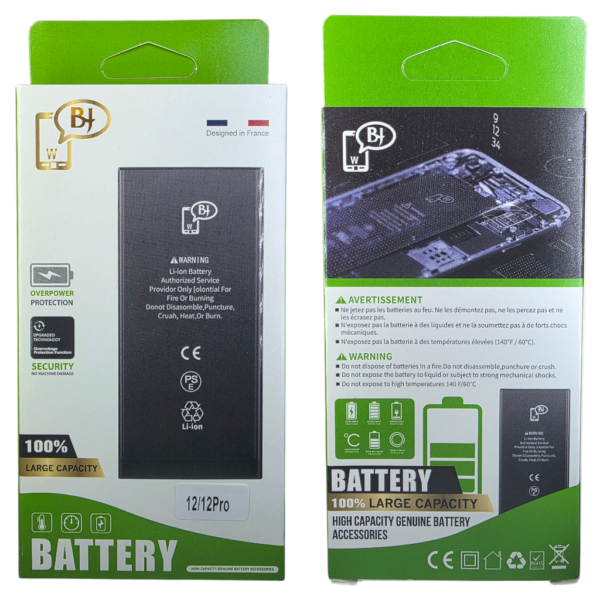BATTERIE POUR IPHONE 12/12PRO -A2479-marque BJ WORLD-2815 mAh 100% GRANDE CAPACITÉ – Image 5