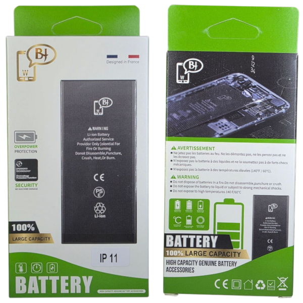 BATTERIE POUR IPHONE 11 -R39121-marque BJ WORLD-3110mAh 100% GRANDE CAPACITÉ – Image 4