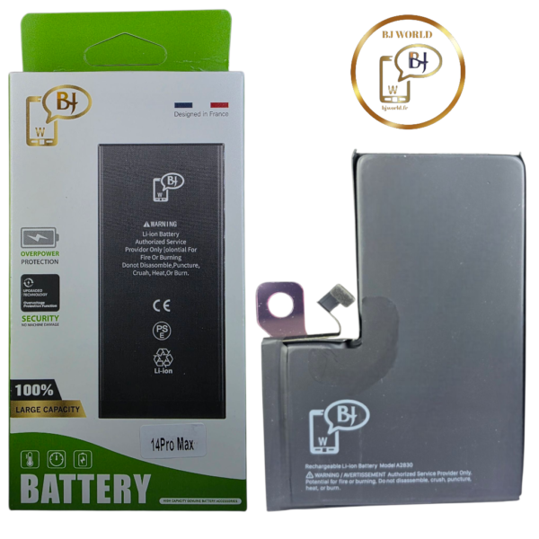 BATTERIE POUR IPHONE 14 PRO MAX -A2830-marque BJ WORLD-4323mAh 100% GRANDE CAPACITÉ