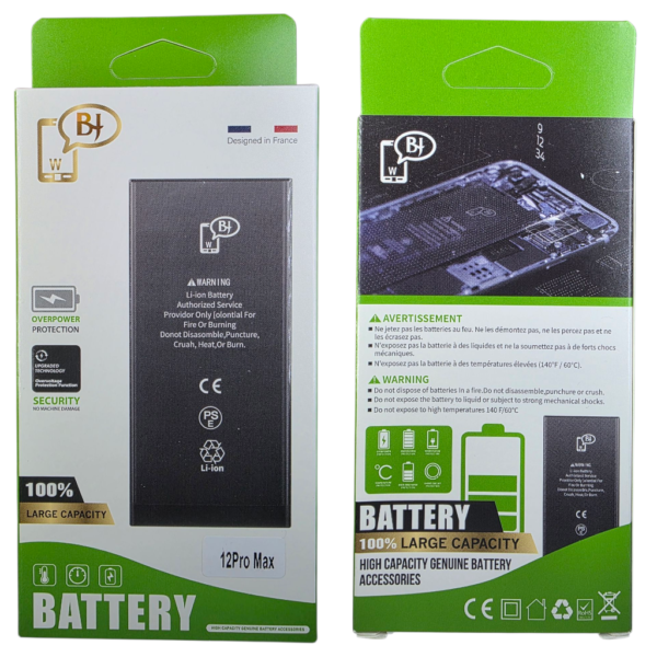 BATTERIE POUR IPHONE 12 PRO MAX -A2466-marque BJ WORLD-3687mAh 100% GRANDE CAPACITÉ – Image 4