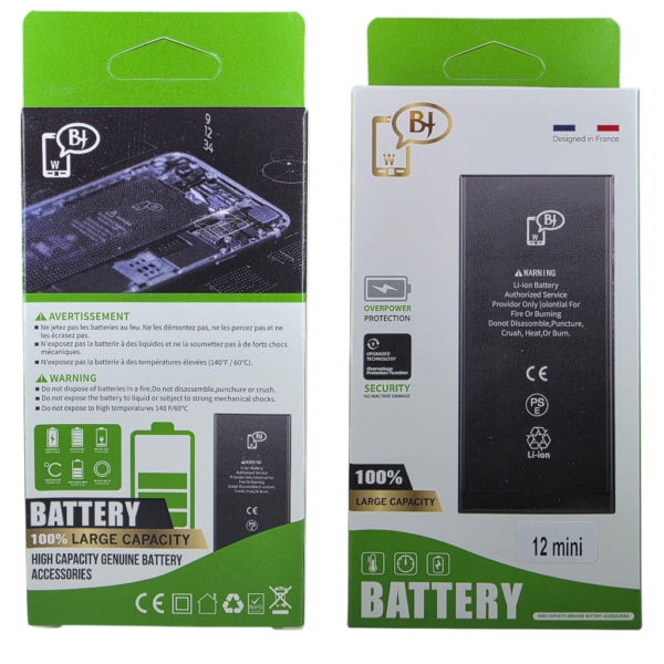 BATTERIE POUR IPHONE 12 MINI -A2471-marque BJ WORLD-2227mAh 100% GRANDE CAPACITÉ – Image 4
