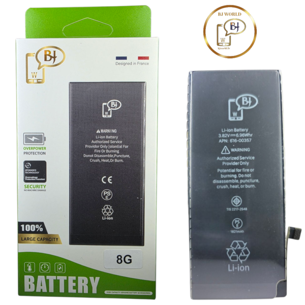 BATTERIE POUR IPHONE 8G -R35393-marque BJ WORLD-1821mAh 100% GRANDE CAPACITÉ