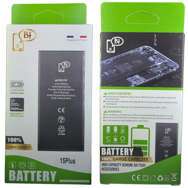 BATTERIE POUR IPHONE 15 PLUS -A3039-marque BJ WORLD-4383mAh 100% GRANDE CAPACITÉ – Image 4