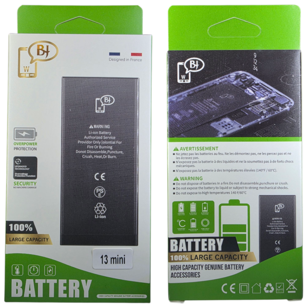 BATTERIE POUR IPHONE 13 MINI -A2660-marque BJ WORLD-2406mAh 100% GRANDE CAPACITÉ – Image 4