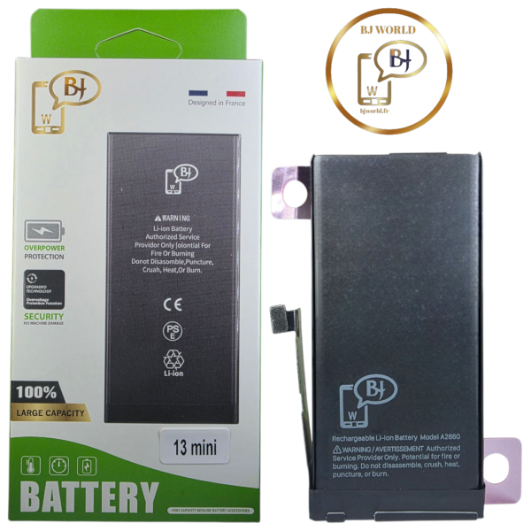 BATTERIE POUR IPHONE 13 MINI -A2660-marque BJ WORLD-2406mAh 100% GRANDE CAPACITÉ