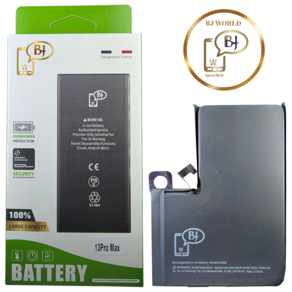 BATTERIE POUR IPHONE 13 PRO MAX -A2653-marque BJ WORLD-4383mAh 100% GRANDE CAPACITÉ