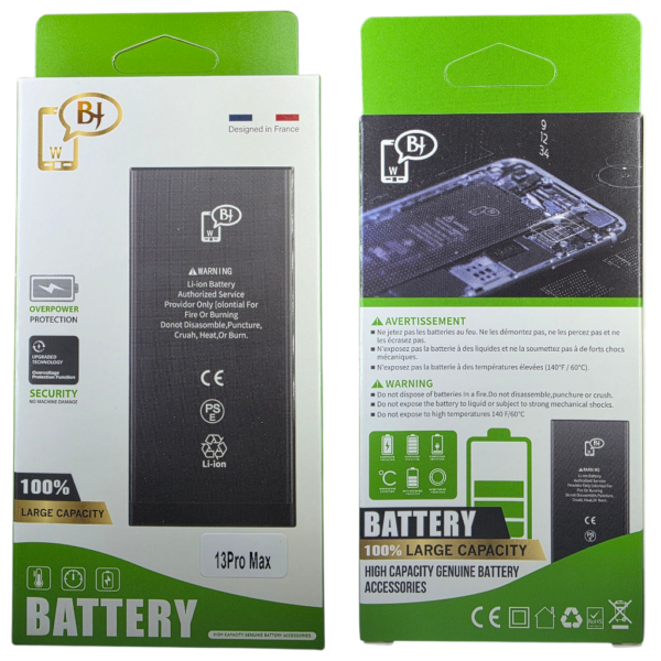 BATTERIE POUR IPHONE 13 PRO MAX -A2653-marque BJ WORLD-4383mAh 100% GRANDE CAPACITÉ – Image 4