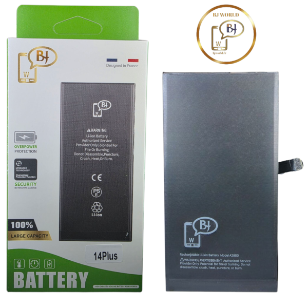 BATTERIE POUR IPHONE 14 PLUS -A2850-marque BJ WORLD-4325mAh 100% GRANDE CAPACITÉ