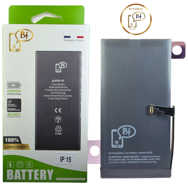 BATTERIE POUR IPHONE 15 -A3018-marque BJ WORLD-3349mAh 100% GRANDE CAPACITÉ