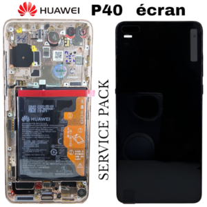 Ecran Huawei P40 Noir Sur Châssis + Batterie (Service Pack)-OR