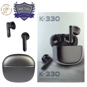 Véritable casque sans fil HEZDSET K330 avec basses stéréo et système iOS et Android. Métal