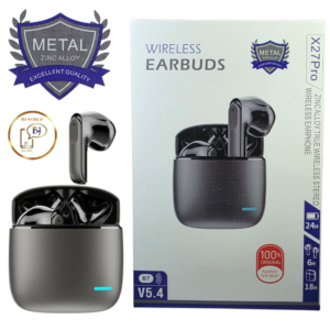Écouteurs intra-auriculaires sans fil X27Pro, marque privée, ANC, ENC, faible latence, stéréo, boîtier métallique, appels mains libres