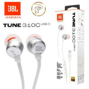 Écouteurs JBL Tune 310C USB-C avec connectivité USB-C-BLANC