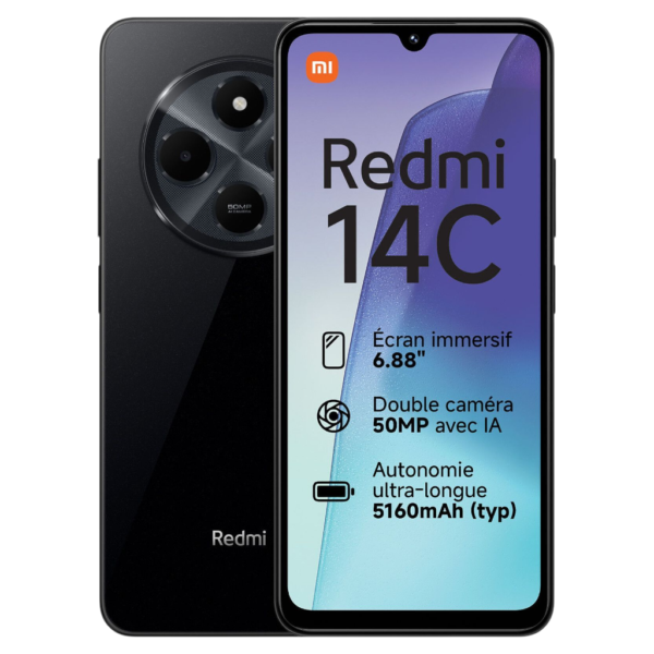 Xiaomi Redmi 14C NFC 4GB RAM 128GB ROM-CAPACITÉ DE LA BATTERIE 5160mAh [Version Globale] Noir – Image 3