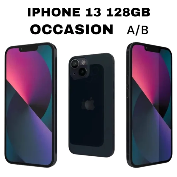 OCCASION IPHONE 13 – (128 Go, grade A/B+) 85 %+ Capacité de la batterie-MINUIT