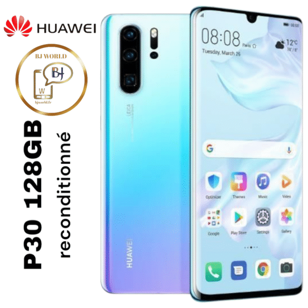 HUAWEI P30 reconditionné (128 Go, AAA+) Batterie Capacité 3650mAh –BLEU