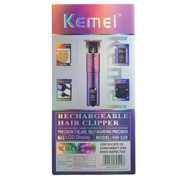 Kemei KM-529 Lame professionnelle double USE pour couper et raser les poils. Batterie 1200 mAh. – Image 4