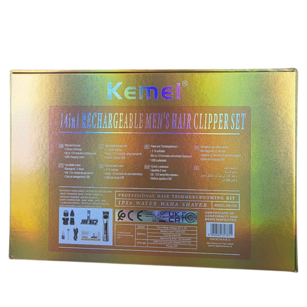 Kemei KM-1791-14 EN 1 Lame professionnelle double USE pour couper et raser les poils. Batterie 1200 mAh. – Image 6