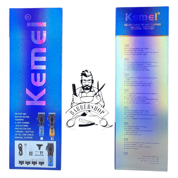 Kemei KM-1781-CORPS EN MÉTAL Lame professionnelle double USE pour couper et raser les poils. Batterie 2000mAh – Image 7