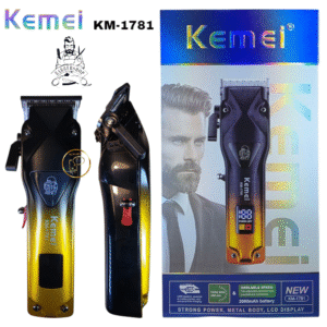 Kemei KM-1781-CORPS EN MÉTAL Lame professionnelle double USE pour couper et raser les poils. Batterie 2000mAh