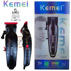 Kemei KM-2290-CORPS EN MÉTAL Lame professionnelle double USB pour couper et raser les poils. Batterie 2000mAh