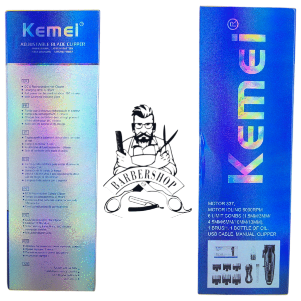 Kemei KM-2290-CORPS EN MÉTAL Lame professionnelle double USB pour couper et raser les poils. Batterie 2000mAh – Image 6