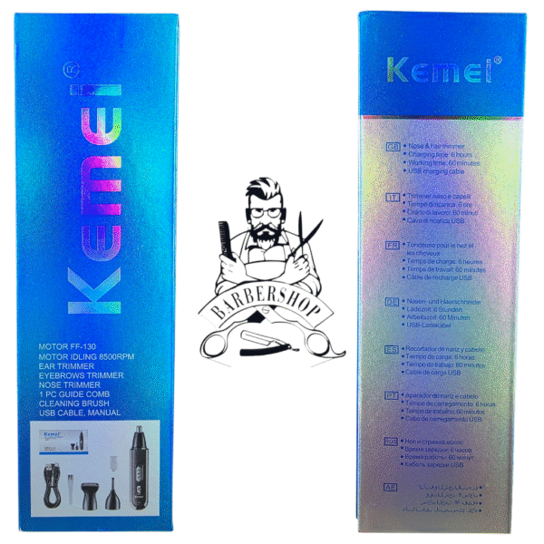 Kemei KM-313- 3IN1 Lame professionnelle double USB pour couper et raser les poils. Batterie 600mAh – Image 5