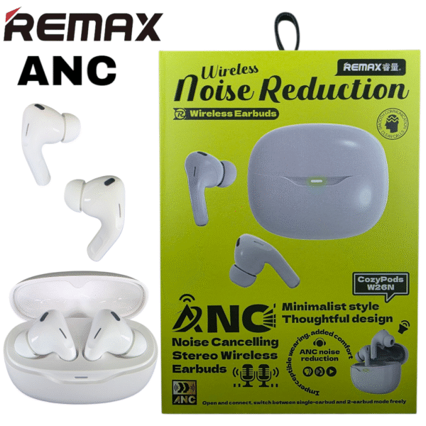 Ecouteurs Remax COZYPODS W26M- Version améliorée 300mAh Bluetooth 5.4 pour iOS et Android- Blanc