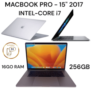 MacBook Pro Touch Bar 15" 2017" Core I7- 2,8 GHz 16 Go 256 Go SSD Gris sidéral-reconditionné