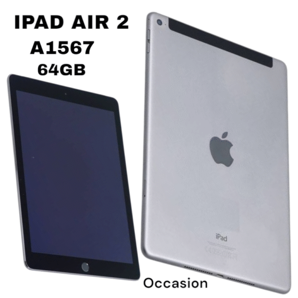 iPad Air 2 A1567 64 Go Gris sidéral Tablette Wi-Fi - 4G Débloqué GSM-OCCASION