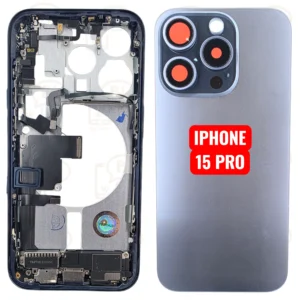 Chassis Iphone 15 PRO Avec Toutes Les Petites Pièces RECONDITIONNE-TITANE BLEU
