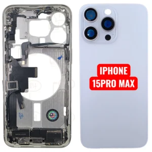 Chassis Iphone 15 PRO MAX Avec Toutes Les Petites Pièces RECONDITIONNE-TITANE BLANC